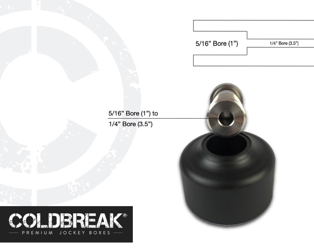 4.5" Jockey Box Faucet Shank with Extension Flange, SS Measurements Bottom by Coldbreak