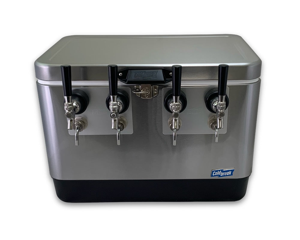 NY Brew Supply 4-Faucet Jockey Box Cooler – 48qt With 50' Stainless Steel Coils