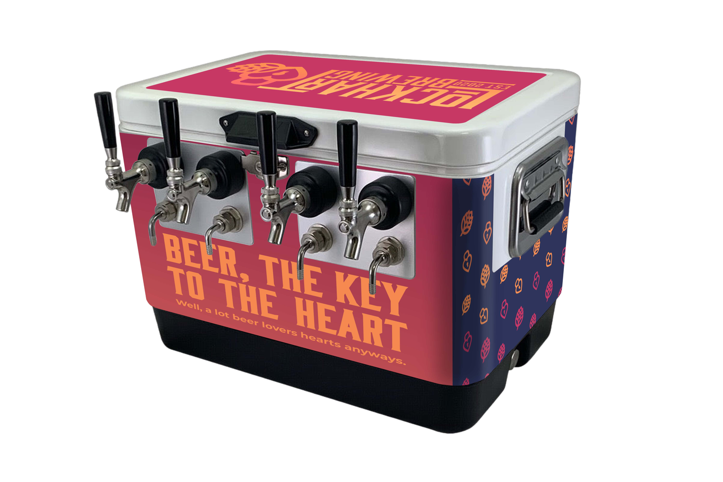4-Tap Jockey Box, Vinyl Wrapped, Front Inputs