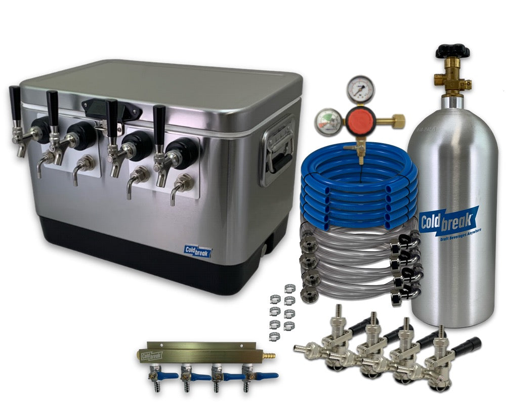 4-Tap Jockey Box, Front Inputs, Dispensing Kit