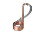 Copper coil with clear tube on a white background