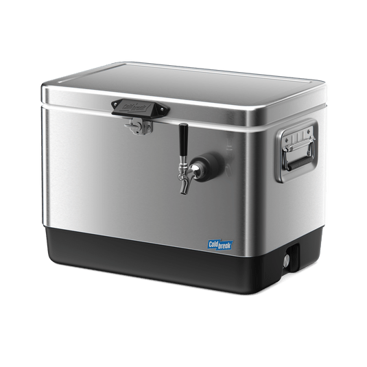 Coldbreak 1-Tap Jockey Box, stainless steel, front right view