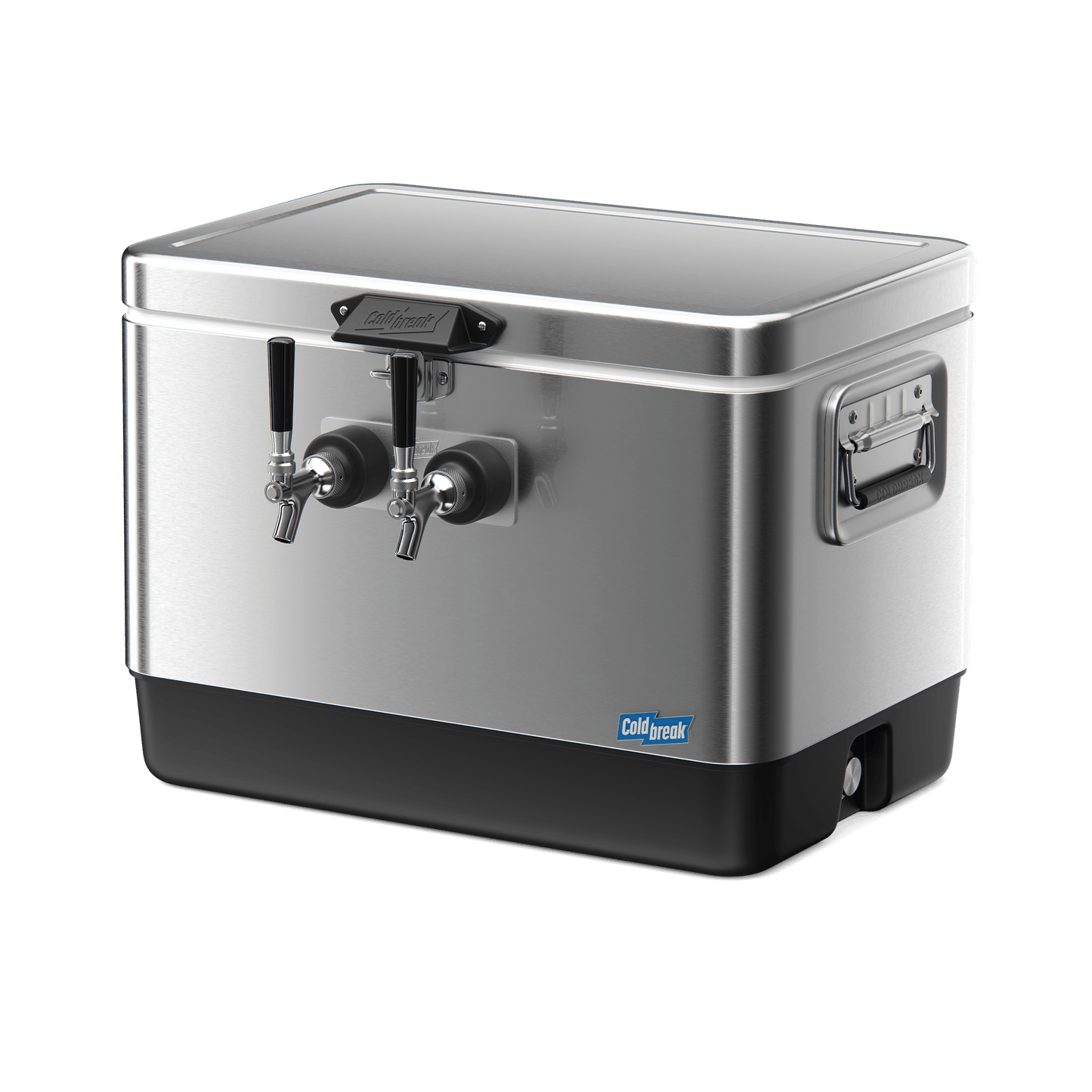 Coldbreak 2-Tap Jockey Box, stainless steel, front right view