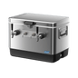 Coldbreak 2-Tap Jockey Box with front inputs, stainless steel, front right view