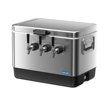 Coldbreak 3-Tap Jockey Box, stainless steel, front right view