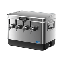 Coldbreak 4-Tap Jockey Box, stainless steel, front right view