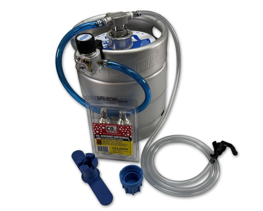 PourOne Keg Tap, 2 Gallon Keg Bundle
