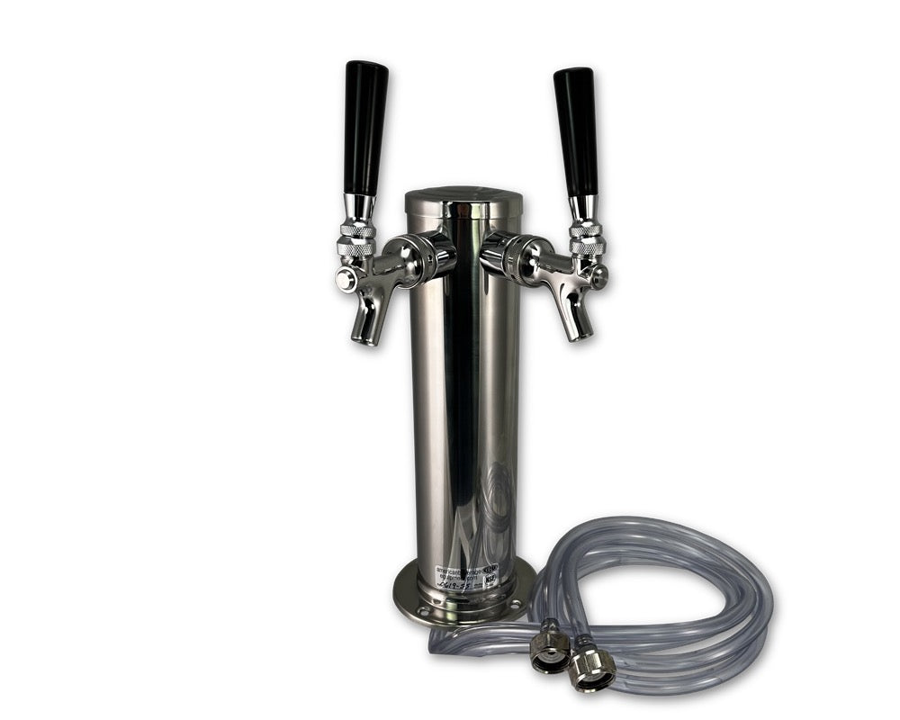 2 Tap Draft Beer Tower Front by Coldbreak