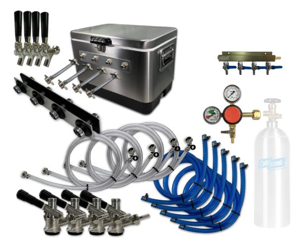 Coldbreak jumper box wall kit with dispensing kit for beer trailers or mobile bars