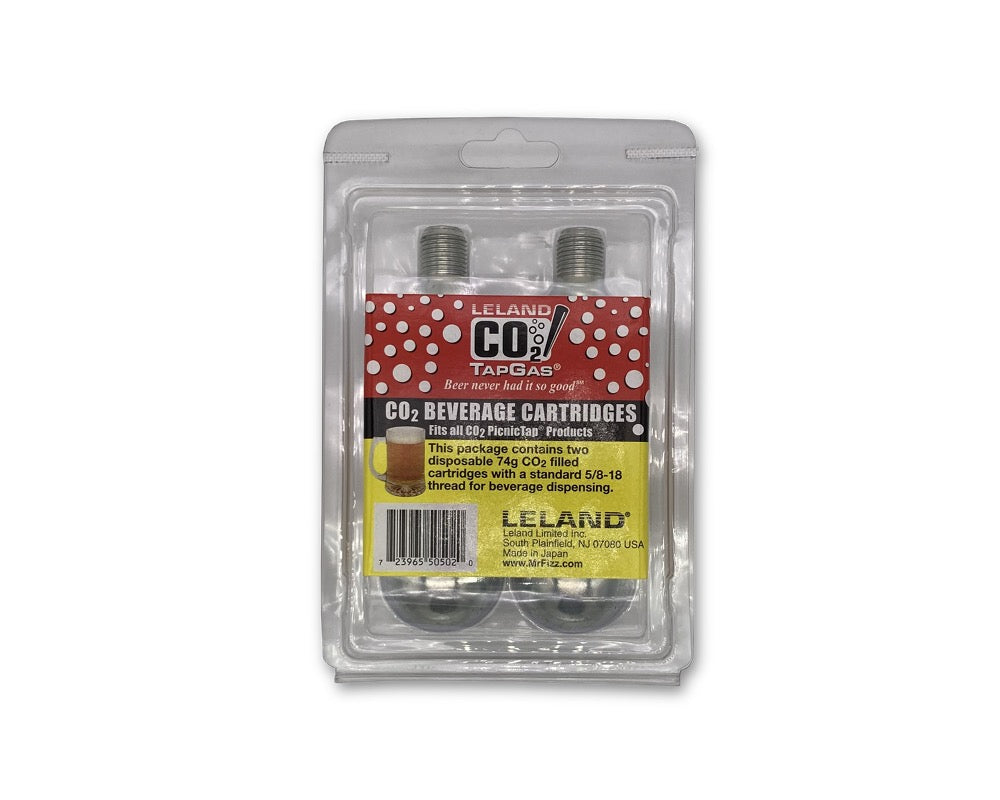 74g CO2 Cylinders (2 Pack) Package by Leland
