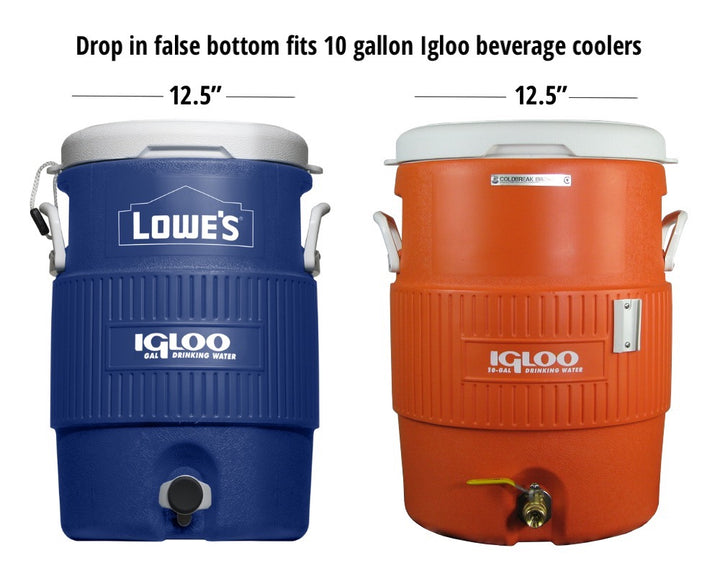 12.5" False Bottom, For 10 Gallon Beverage Coolers, Igloo by Coldbreak