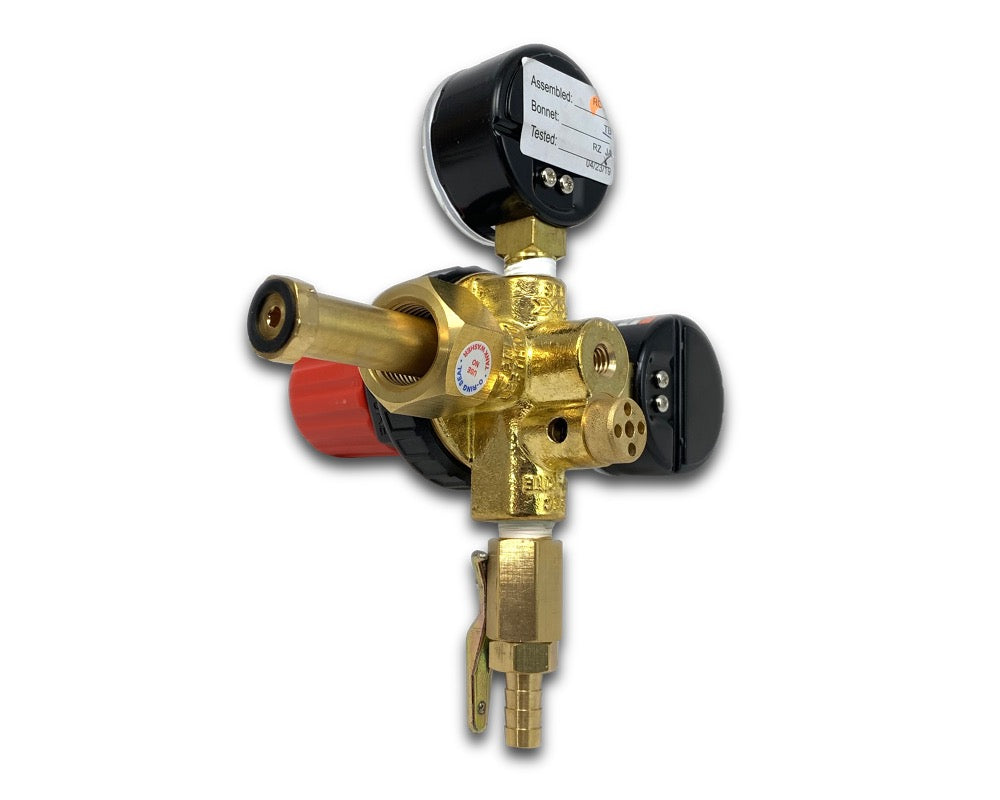 C02 Regulator with Dual Gauges Angle by Coldbreak