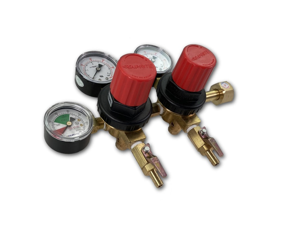 C02 Dual Regulator with Dual Gauges Angle 2 by Coldbreak